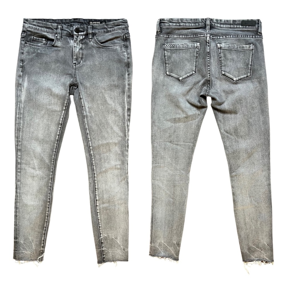 EUC BLANKNYC Skinny Classique Jeans 28 Gray Distressed Raw Edge Hem 28x26